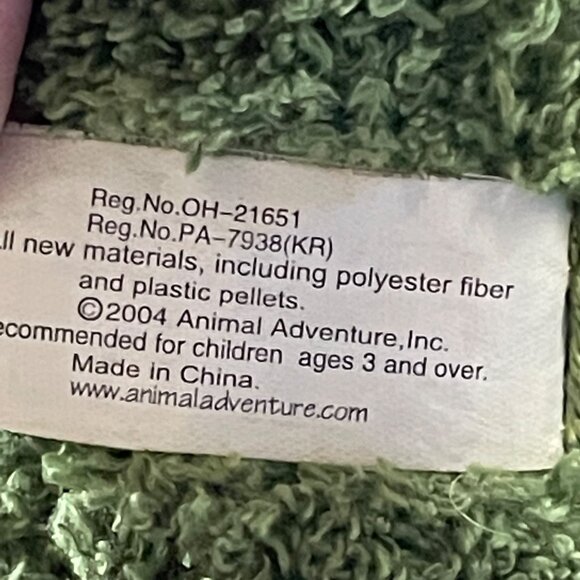Animal Adventure Green & White Terrycloth Plush Frog Bunny Toy 12 Inches Easter - Picture 7 of 8